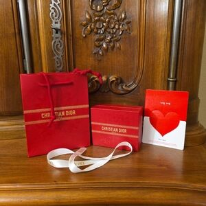 Dior Red Box, Lipstick Insert, Gift Bag, Card, Ribbon--New